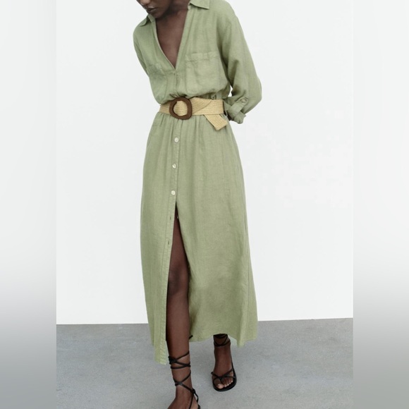 Zara Jure Belt Shirtdress. New With Tags. - Picture 3 of 9